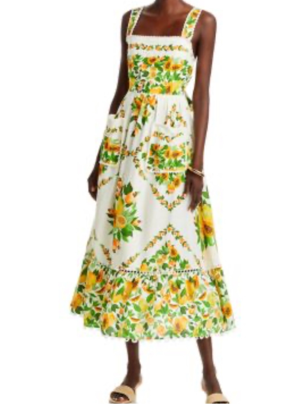 NWT FARM Rio Papaya Salad Scarf Off-White Knit Maxi Dress. Size XS - Picture 14 of 16